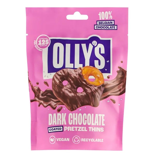 Ollys - Pretzel Thins - Dark Chocolate - 90g Packet