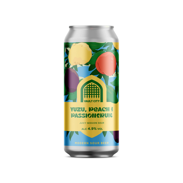 Vault City - Yuzu, Peach & Passionfruit - 4.9% Session Sour - 440ml Can 