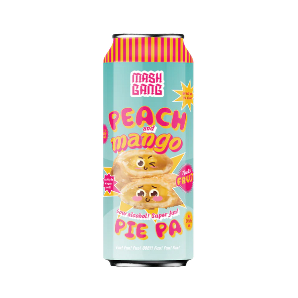 Mash Gang - Pie PA - Alcohol Free Mango and Peach IPA - 440ml Can