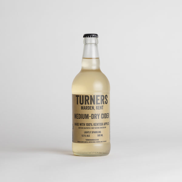 Turners Cider - Medium Dry Cider - 6.5% Traditional Cider - 500ml Bottles