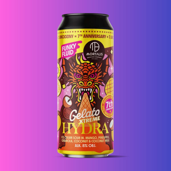 Funky Fluid / Mortalis - Gelato XTREME: HYDRA - 8% Mango, Pineapple & Toasted Coconut Sour - 500ml Can