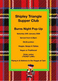 Saturday 24 January 2026 from 6.30pm - Triangle Supper Club - Burns Night