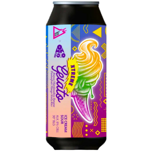 Funky Fluid - Gelato Xtreme: Bianca Marshmallow Banana Passionfruit Mango - 8% Heavily Fruited Sour - 500ml Can