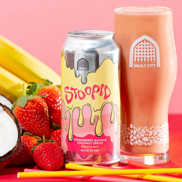 Vault City - Stoopid - Strawberry Banana Coconut Cream - 6.7% Fruited Sour - 440ml Can