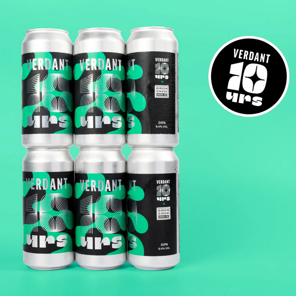 Verdant Green Cheek - 10yrs Project Green - 8.4% DIPA - 440ml Can Verdant Green Cheek - 10yrs Project Green - 8.4% DIPA - 440ml Can