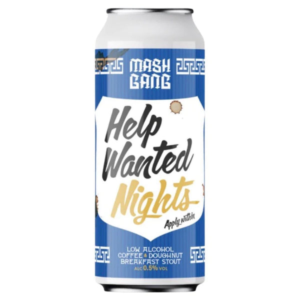 Mash Gang - Help Wanted, Nights - 0.5% Coffee and Doughnut Stout - 440ml  Can