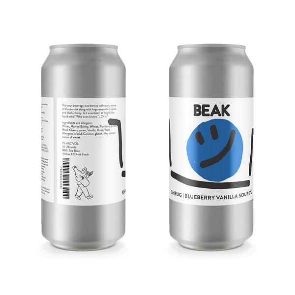 Beak - Shrug - 7% Blueberry, Black Cherry & Vanilla Sour - 440ml Can